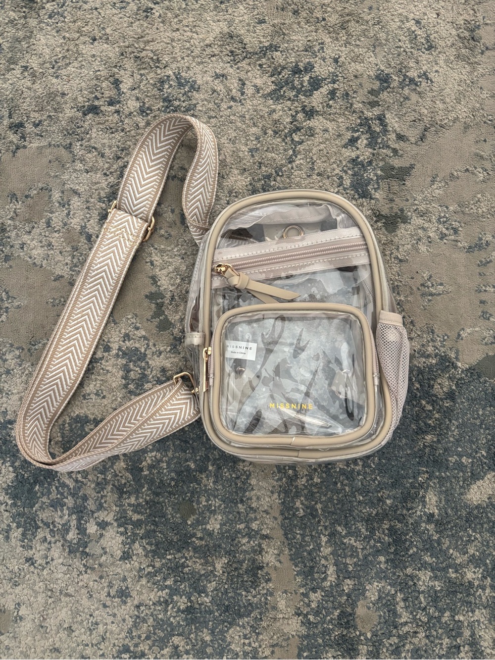 Clear Beige Crossbody Bag